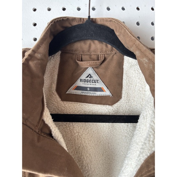 Ridgecut Women's Small 6-8 Canvas Work Zip Vest Brown Sherpa Lined Tough - Picture 5 of 10